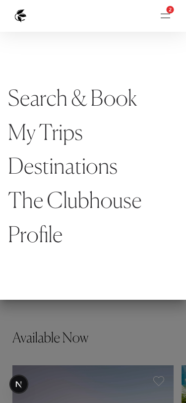The Club native app's mobile nav drawer — no active state on the current section, members can't tell where they are in the app; one of the audit's flagged P0 issues
